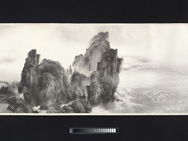 Viewing the Tide, Yang Yongliang (Chinese, born 1980), Handscroll; inkjet print of a digital photographic collage on xuan paper, China