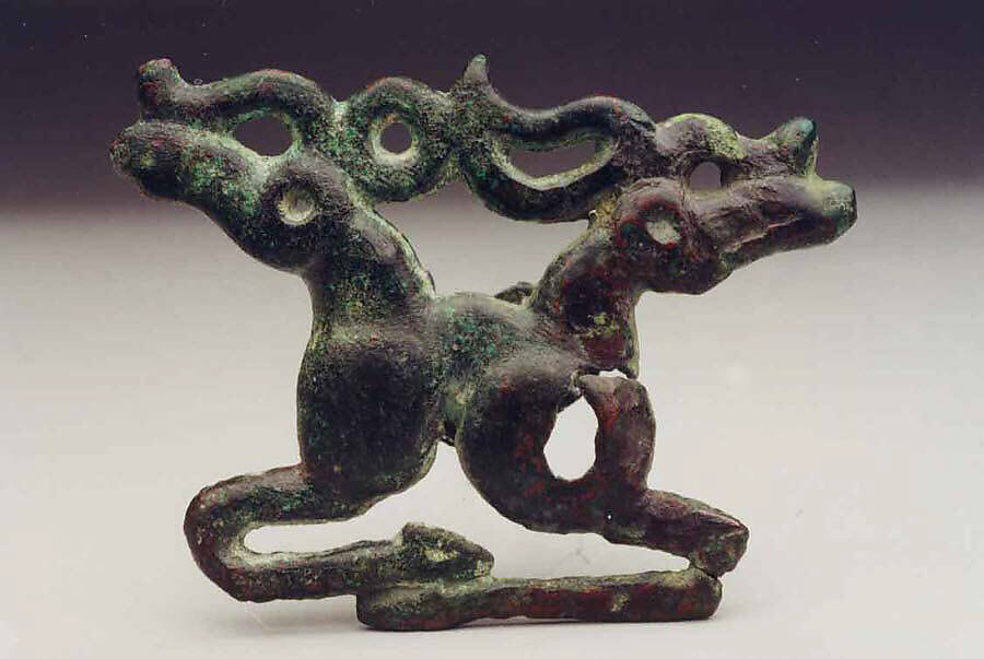 Deer-Shaped Garment Plaque, Bronze, Kazakhstan 