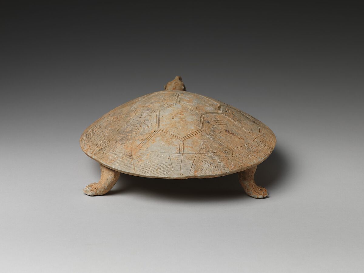 "Inkstone" and cover in the shape of a turtle, Earthenware, China