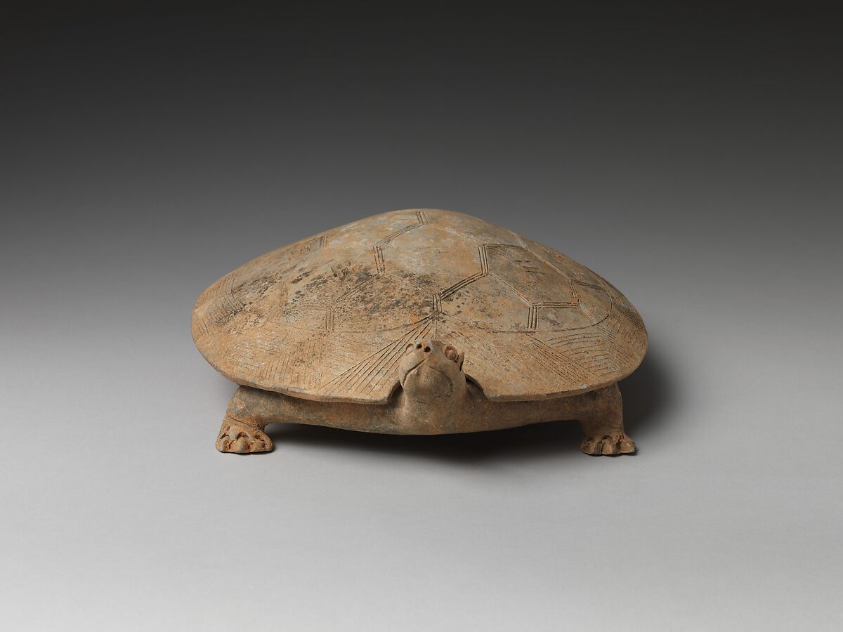 "Inkstone" and cover in the shape of a turtle, Earthenware, China