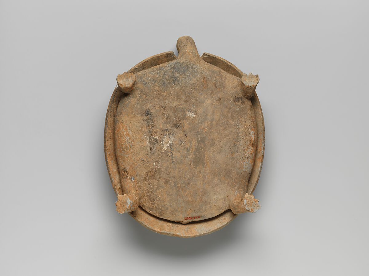 "Inkstone" and cover in the shape of a turtle, Earthenware, China