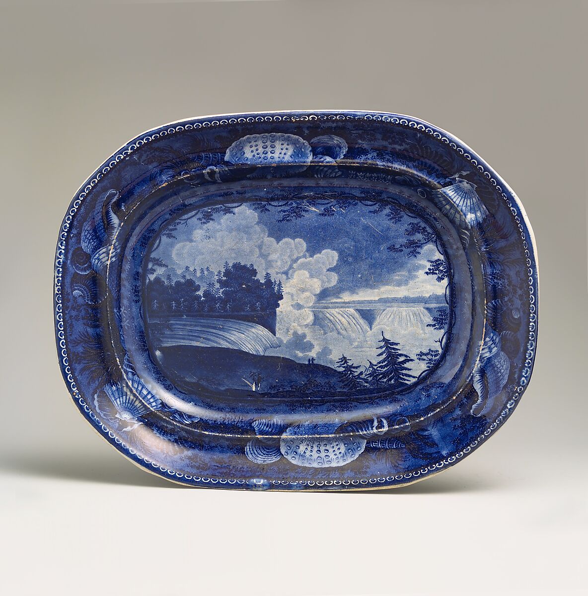 Platter, Enoch Wood &amp; Sons (British, active Burslem, 1818–46), Earthenware, transfer-printed, British (American market) 