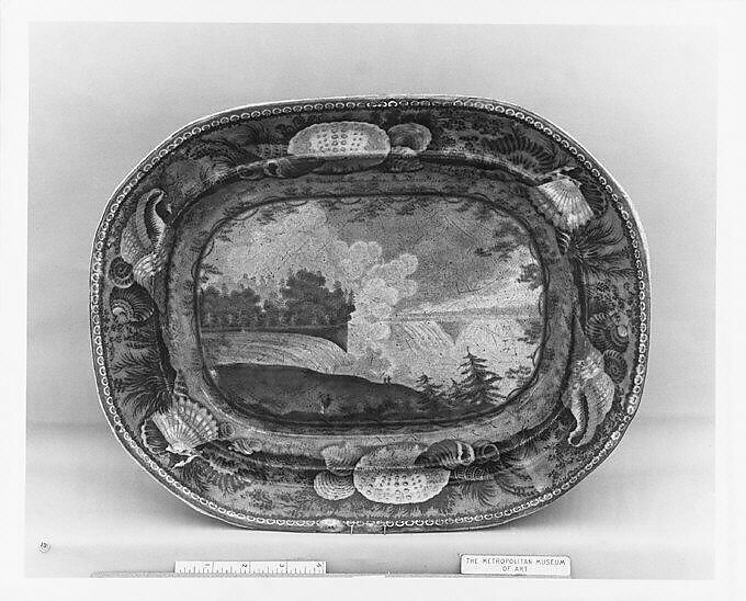 Platter, Enoch Wood &amp; Sons (British, active Burslem, 1818–46), Earthenware, transfer-printed, British (American market)