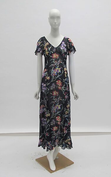 Dress, Perry Ellis (American, founded 1978), silk, glass, metal, American 