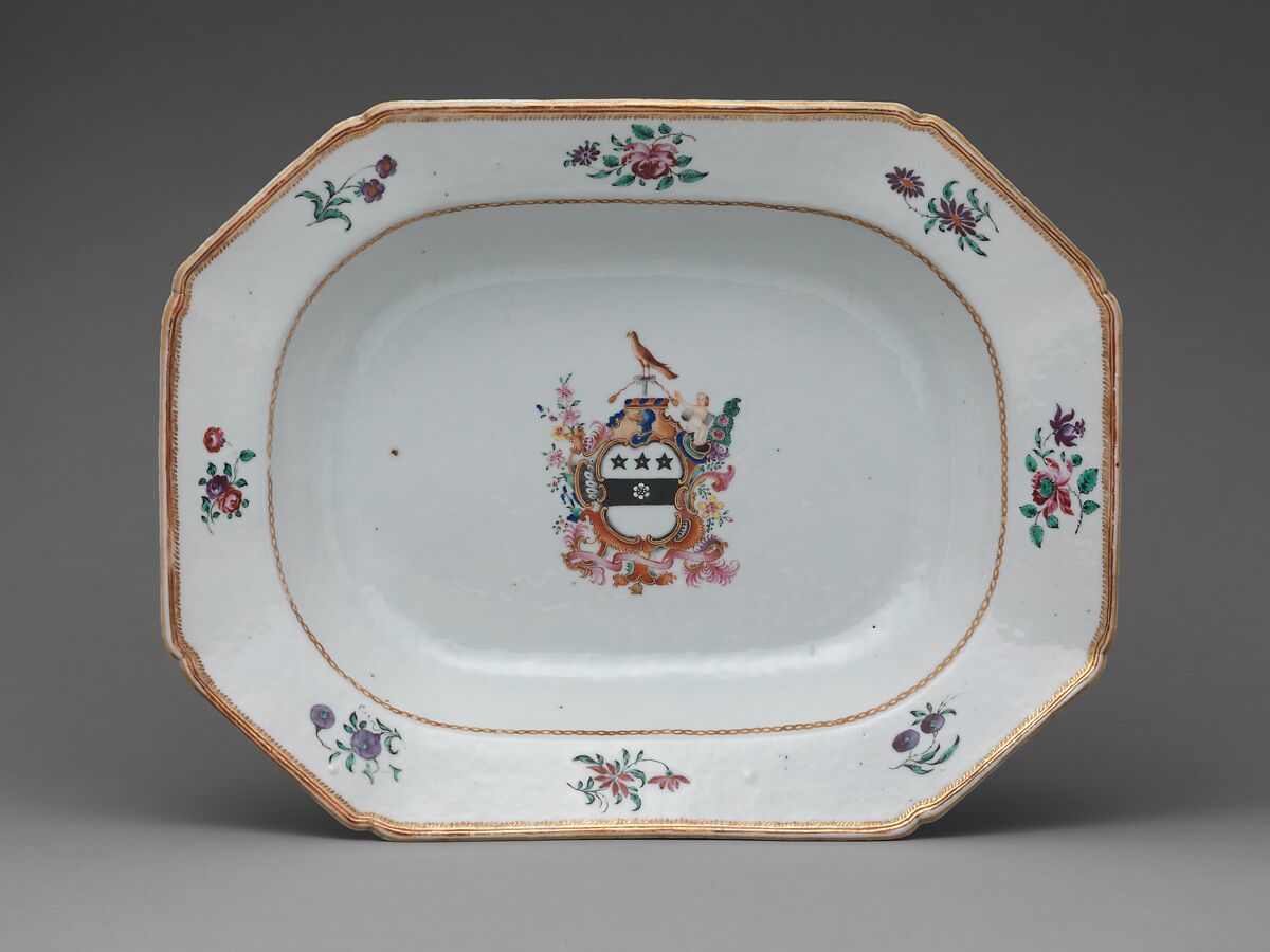 Platter, Porcelain, Chinese, for American market 