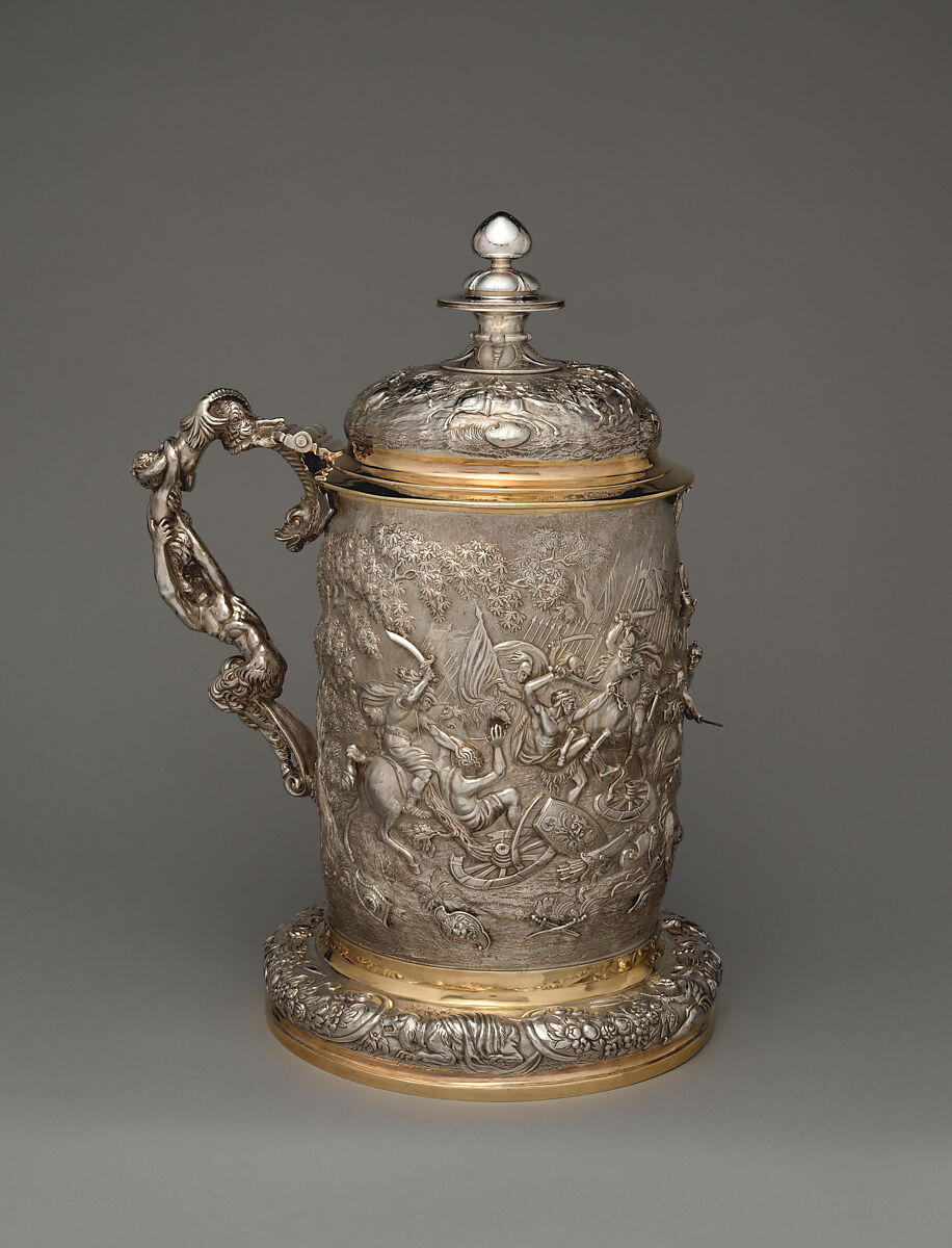 Tankard (one of a pair), Edward Farrell (British, 1779–1850), Silver, gilded silver, British, London 