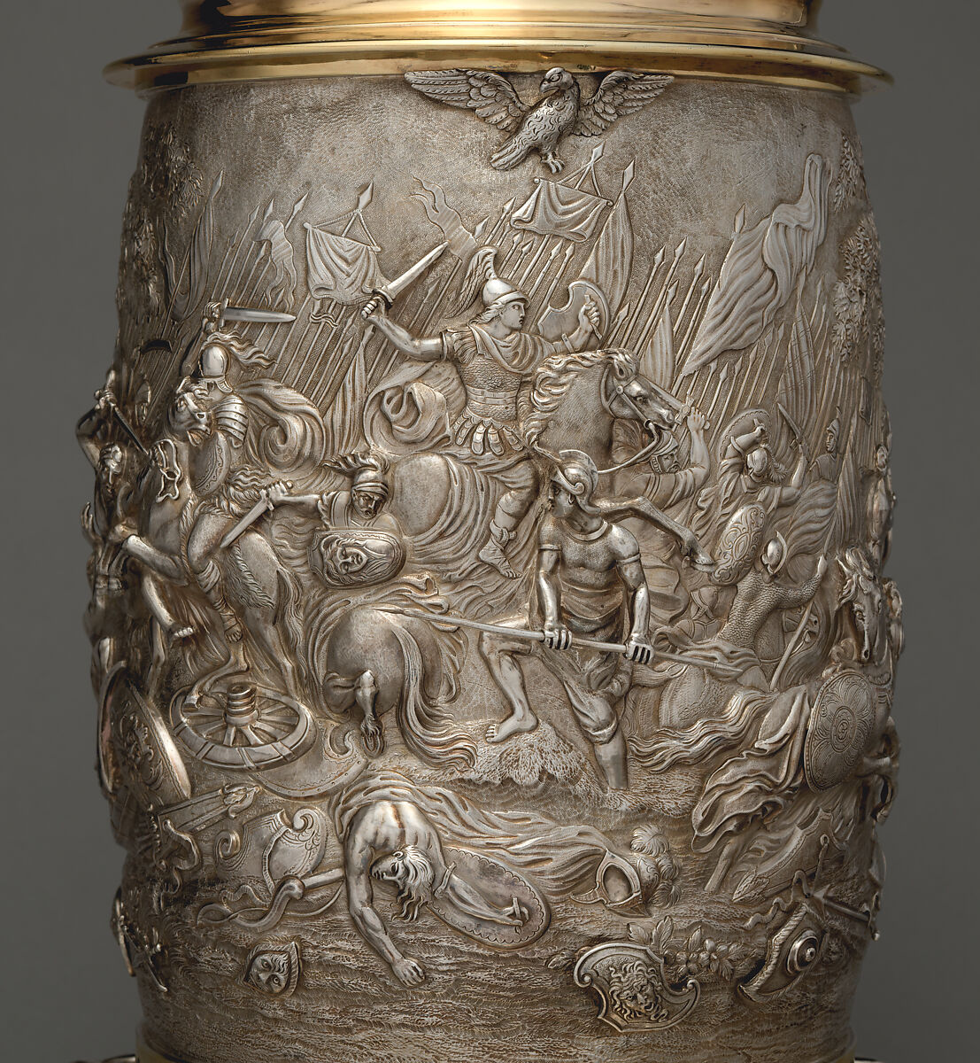 Tankard (one of a pair), Edward Farrell (British, 1779–1850), Silver, gilded silver, British, London
