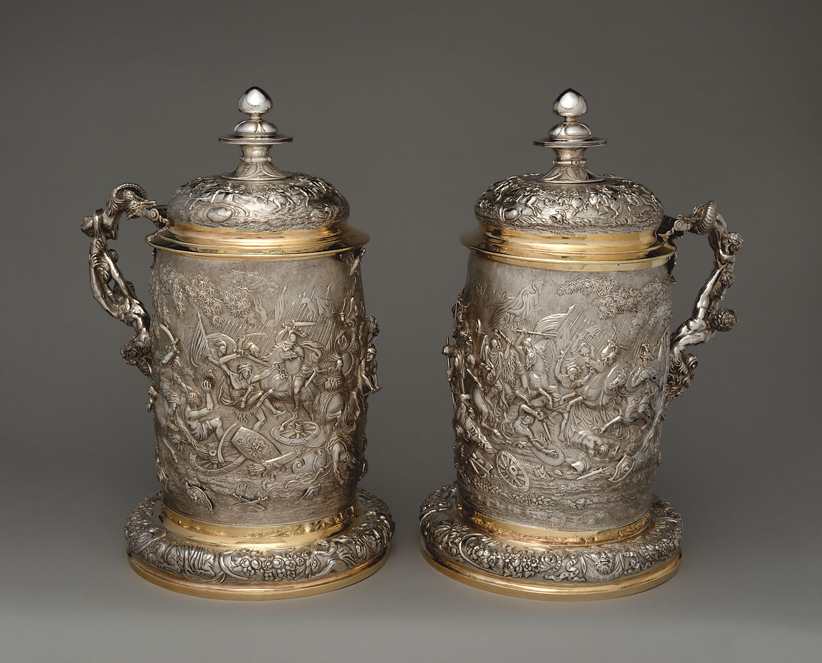 Tankard (one of a pair), Edward Farrell (British, 1779–1850), Silver, gilded silver, British, London
