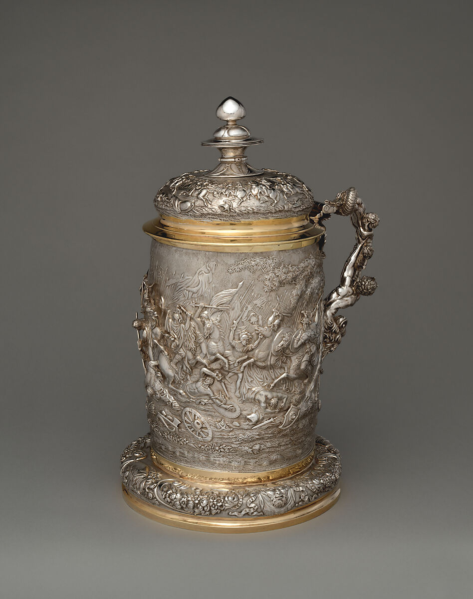 Tankard (one of a pair), Edward Farrell (British, 1779–1850), Silver, gilded silver, British, London 