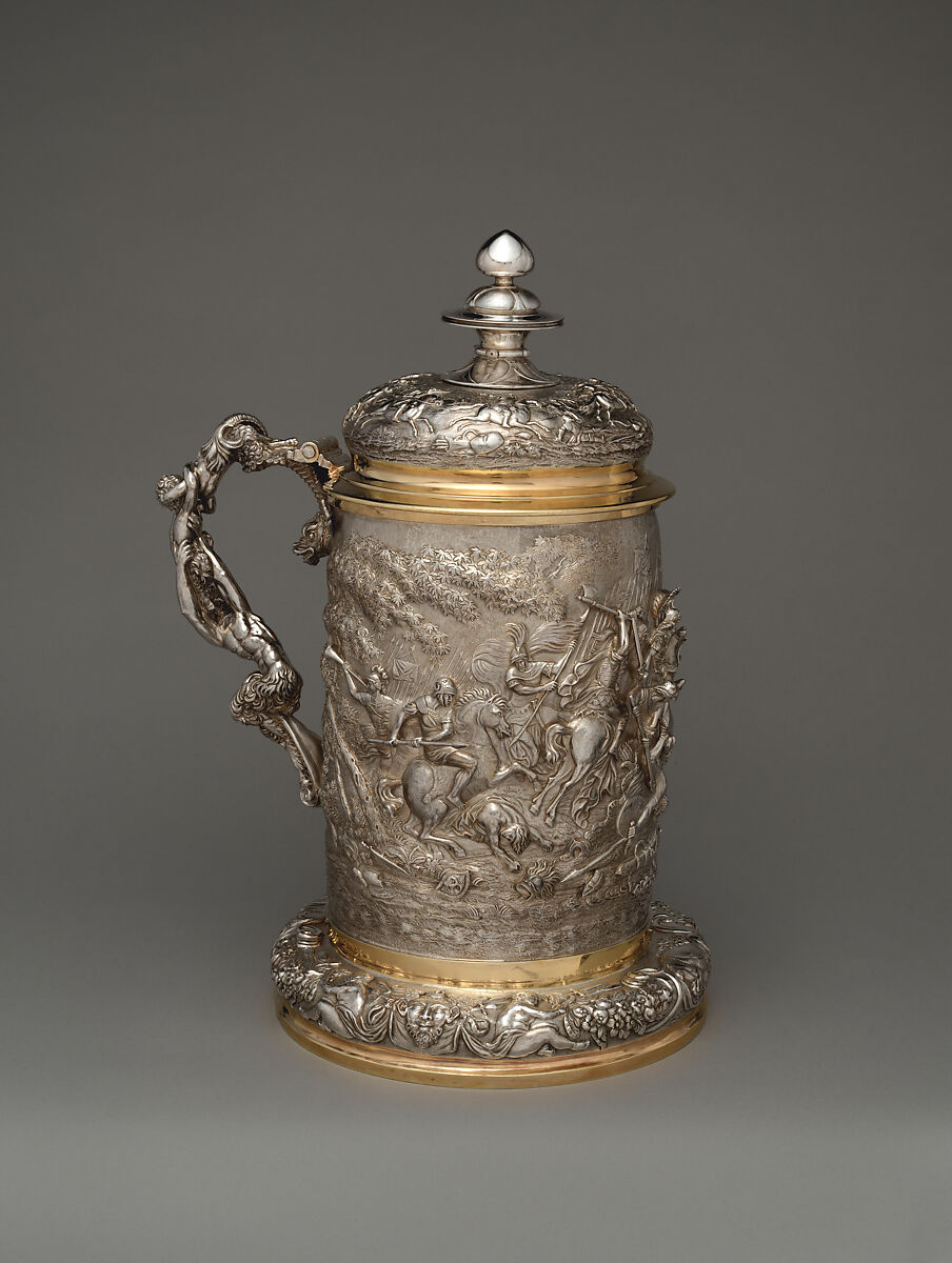Tankard (one of a pair), Edward Farrell (British, 1779–1850), Silver, gilded silver, British, London