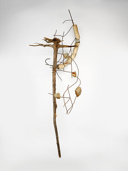 Grown Together in the Midst of the Foundation, Lonnie Holley (American, born Birmingham, Alabama, 1950), Cottonwood, steel, metal wire, concrete and PVC pipe 