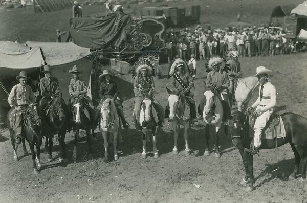 Entertaining on Horseback, Horace Poolaw (Native American, Kiowa, Oklahoma, 1906–1984), Photograph, Kiowa 