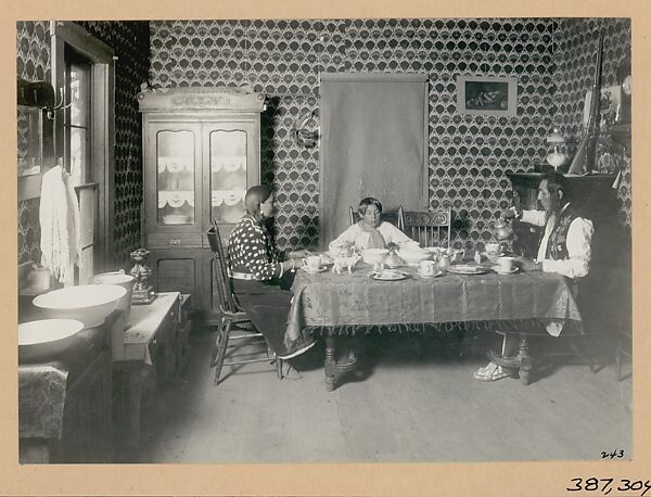 Interior of the Best Indian Kitchen on the Crow Reservation, Richard Throssel (Native American, Cree (adopted Crow), 1882–1933), Glass, Cree (adopted Crow) 