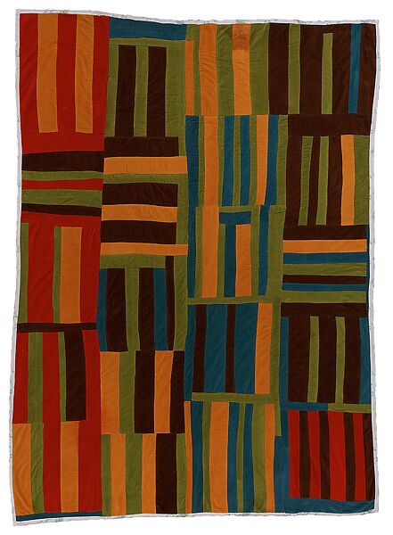 Roman Stripes quilt, Willie "Ma Willie" Abrams (American, Rehoboth, Alabama 1897–1987 Rehoboth, Alabama), Top: cotton; back: cotton-polyester blend 