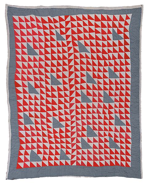 Thousand Pyramids quilt, Annie Bendolph (American, Boykin, Alabama 1900–1981 Boykin, Alabama), Top: cotton and cotton-polyester blend; back: cotton 