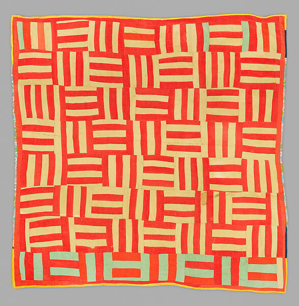 Basket-Weave quilt, Nettie Jane Kennedy (American, Boykin, Alabama 1916–2002  Boykin, Alabama), Top: cotton; back: cotton-polyester blend 