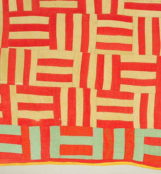 Basket-Weave quilt, Nettie Jane Kennedy (American, Boykin, Alabama 1916–2002  Boykin, Alabama), Top: cotton; back: cotton-polyester blend