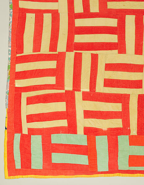 Basket-Weave quilt, Nettie Jane Kennedy (American, Boykin, Alabama 1916–2002  Boykin, Alabama), Top: cotton; back: cotton-polyester blend