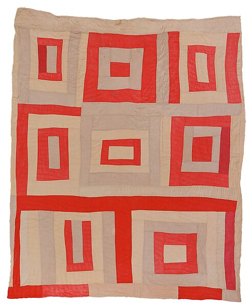 Eight-Block Housetop quilt, Lola Pettway (American, born Boykin, Alabama, 1941), Top: cotton; back: cotton and cotton-polyester blend 