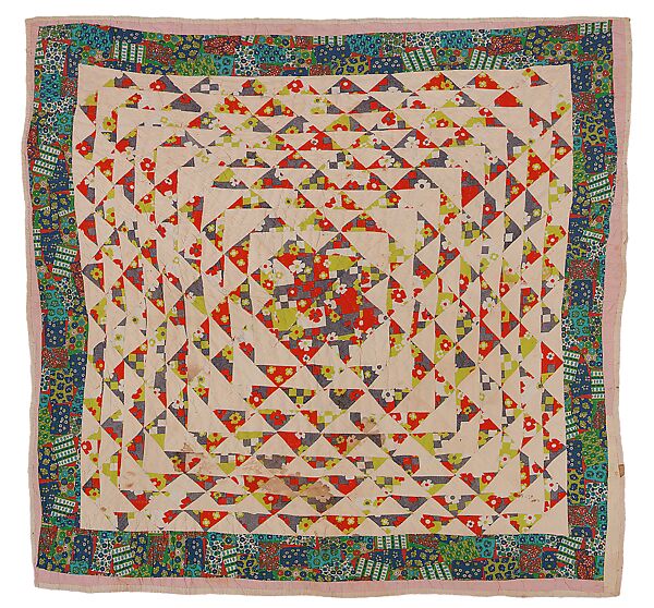 Triangles quilt, Pearlie Kennedy Pettway (American, Boykin, Alabama 1920–1982 Boykin, Alabama), Top: cotton and cotton-polyester blend; back: cotton 