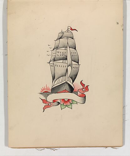 Tattoo Design with a Ship