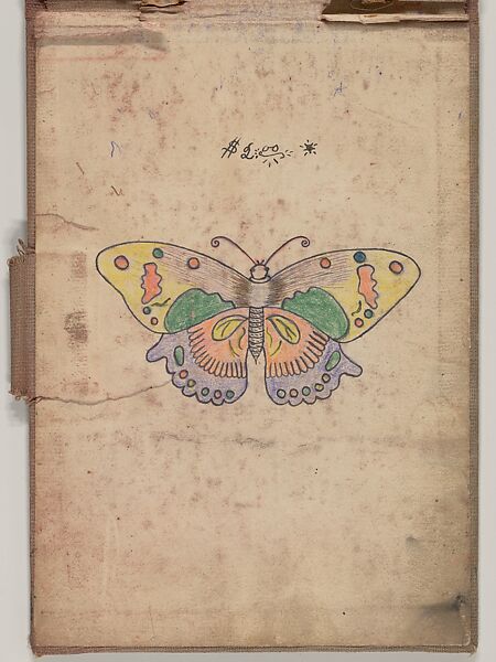 Tattoo Design for a Butterfly, Clark &amp; Sellers (American, active 20th century), pen and ink and watercolor 