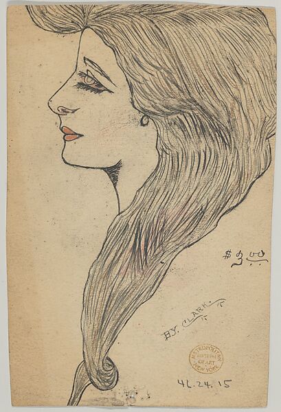 Tattoo Design with Madonna and Child, Clark &amp; Sellers (American, active 20th century), pen and ink and watercolor