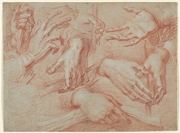Study of Hands (recto); Study for a Reclining St. Francis (verso)