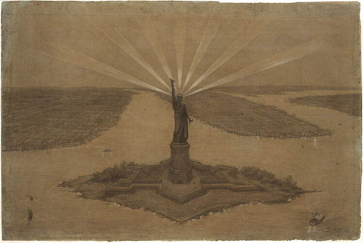 Presentation Drawing of “The Statue of Liberty Illuminating the World