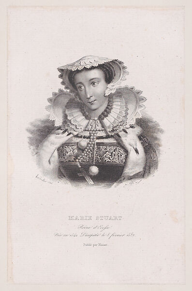 Mary, Queen of Scots, Charles Achile d&#39;Hardivillier (French, Beauvais 1795–after 1850), Lithograph; second state of four 
