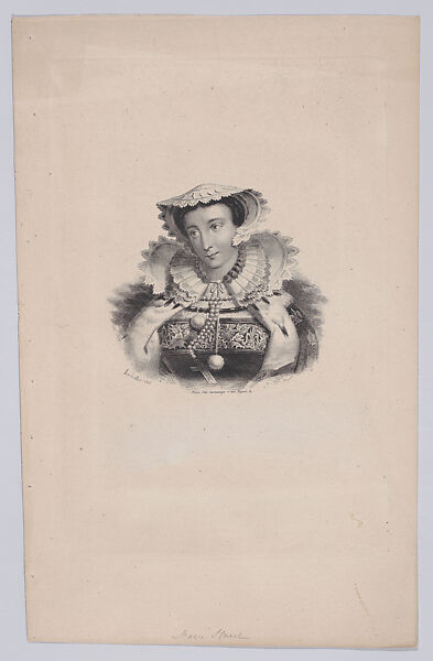 Mary, Queen of Scots, Charles Achile d&#39;Hardivillier (French, Beauvais 1795–after 1850), Lithograph; third state of four 