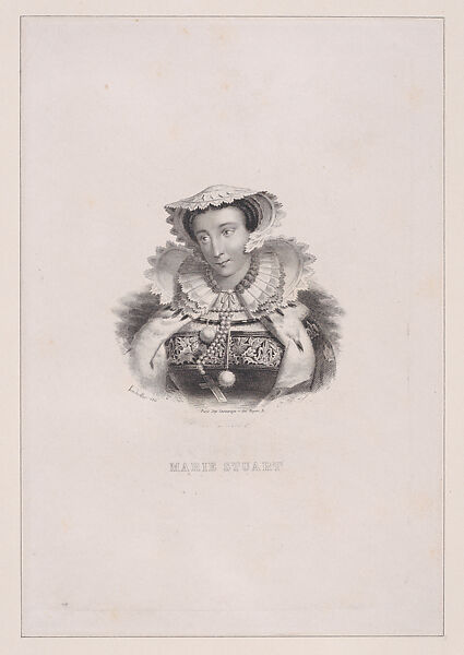 Mary, Queen of Scots, Charles Achile d&#39;Hardivillier (French, Beauvais 1795–after 1850), Lithograph; fourth state of four 