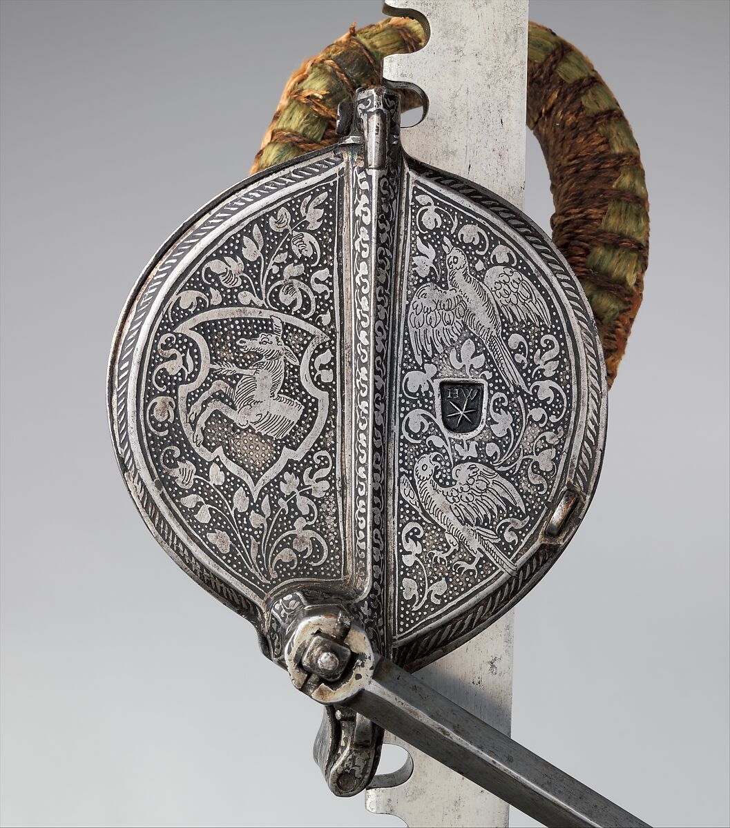 Cranequin for a Member of the Ayrer Family, Steel, wood (possibly ebony or plum), hemp, textile (silk or linen), German, Nuremberg