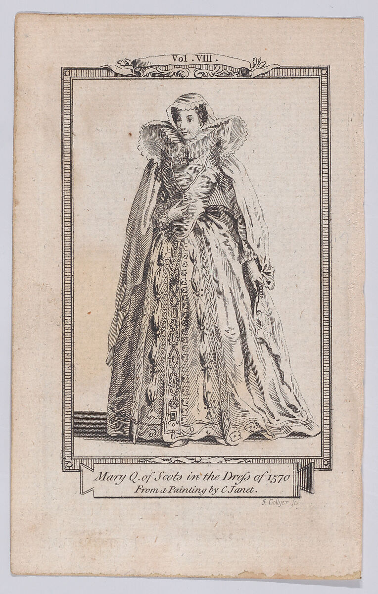 Mary, Queen of Scots in the Dress of 1570, Joseph Collyer (British, London 1748–1827 London), Engraving 