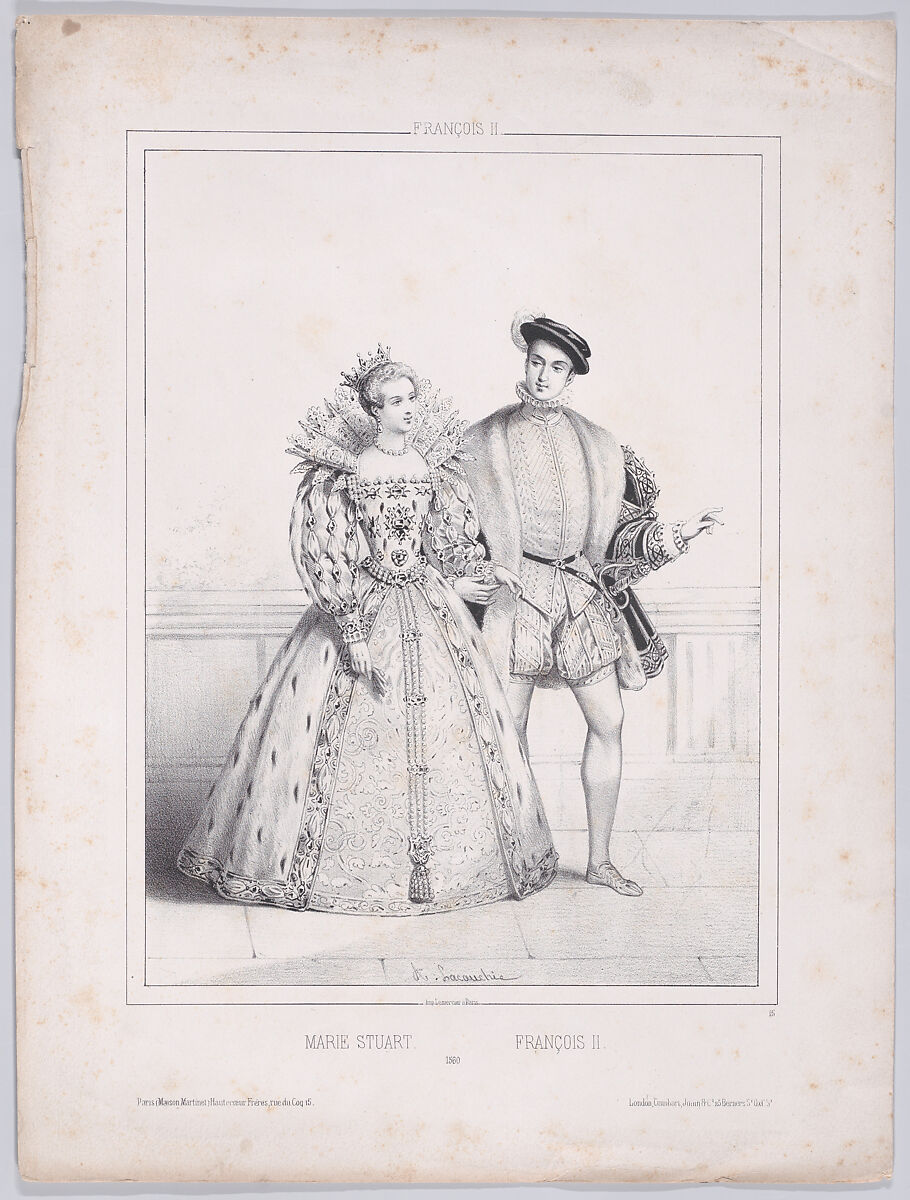 Mary, Queen of Scots and Francis II, Alexandre Lacauchie (French, active 1833–46), Lithograph 