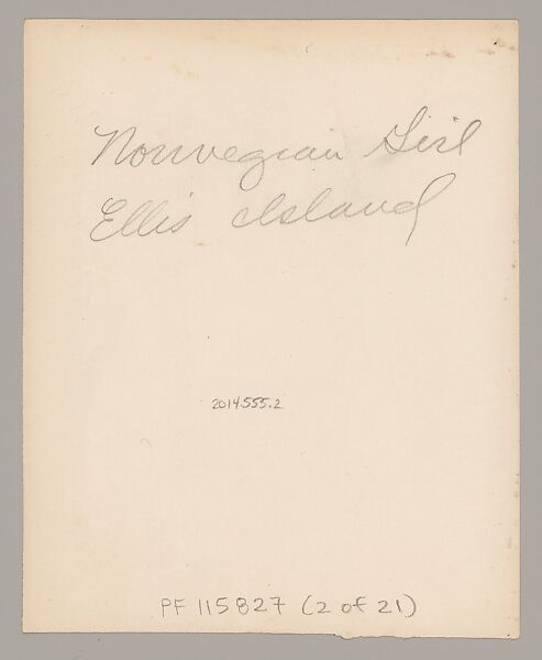 [Swedish Woman, Ellis Island, New York], Augustus Frederick Sherman (American, Lynn, Pennsylvania 1865–1925 New York), Gelatin silver print