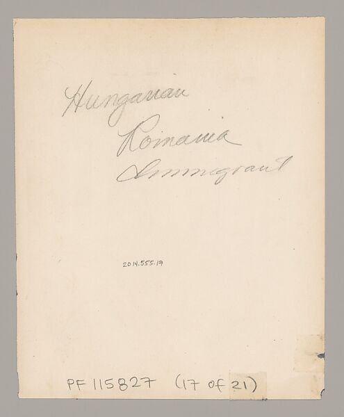 [Hungarian Immigrants, Ellis Island, New York], Augustus Frederick Sherman (American, Lynn, Pennsylvania 1865–1925 New York), Gelatin silver print