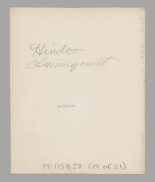 [Hindu Man, Ellis Island, New York], Augustus Frederick Sherman (American, Lynn, Pennsylvania 1865–1925 New York), Gelatin silver print