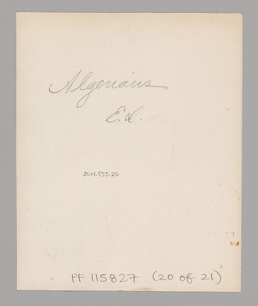 [Algerian Man, Ellis Island, New York], Augustus Frederick Sherman (American, Lynn, Pennsylvania 1865–1925 New York), Gelatin silver print