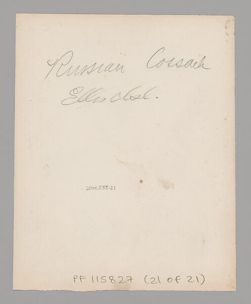 [Russian Cossack, Ellis Island, New York], Augustus Frederick Sherman (American, Lynn, Pennsylvania 1865–1925 New York), Gelatin silver print