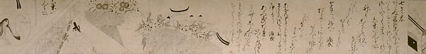 Scenes Illustrating Poems from The Tale of Genji (Hakubyō Genji monogatari emaki), Scrolls 3 and 4, Kaoku Gyokuei (Japanese, born 1526), Two handscrolls from a set of six; ink on paper, Japan 