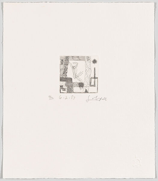 Seven Etchings, Frank Lobdell (American, Kansas City, Missouri 1921–2013 Palo Alto, California), Hardground etching
