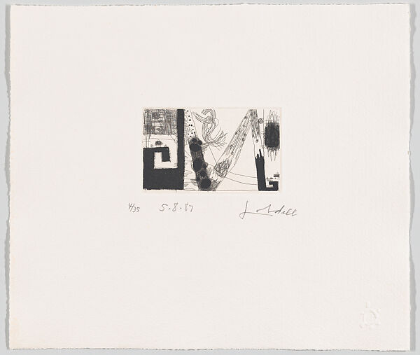Seven Etchings, Frank Lobdell (American, Kansas City, Missouri 1921–2013 Palo Alto, California), Hardground etching