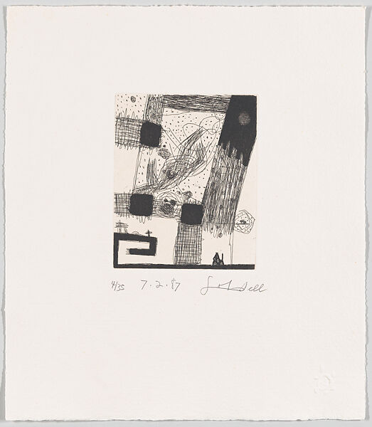 Seven Etchings, Frank Lobdell (American, Kansas City, Missouri 1921–2013 Palo Alto, California), Hardground etching