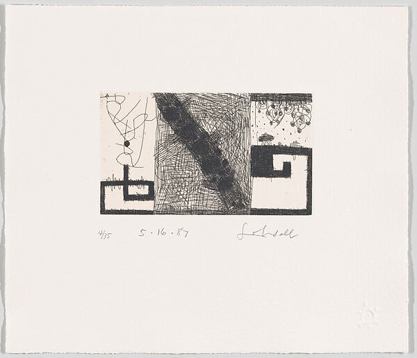 Seven Etchings, Frank Lobdell (American, Kansas City, Missouri 1921–2013 Palo Alto, California), Hardground etching