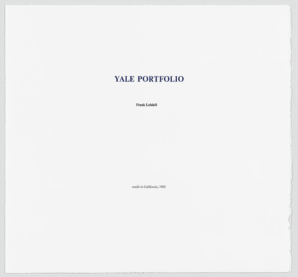 Yale Portfolio, Frank Lobdell (American, Kansas City, Missouri 1921–2013 Palo Alto, California), Etchings 