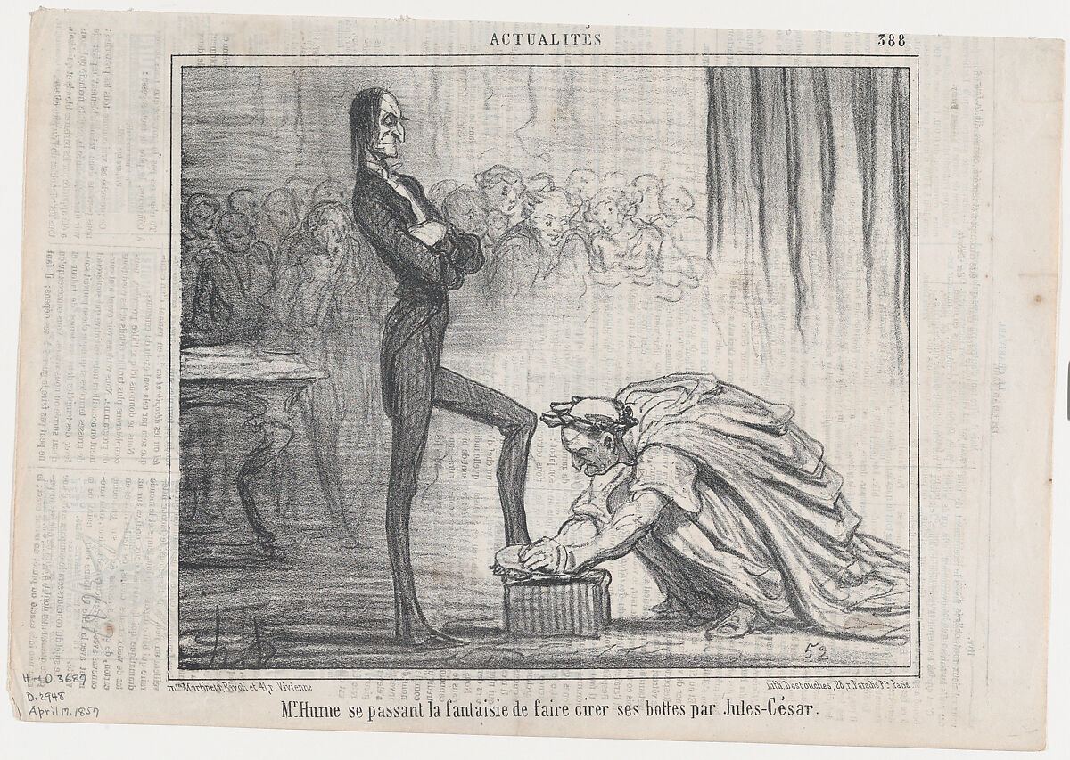 Mr. Hume se passant la fantaisie..., from Actualités, published in Le Charivari, April 17, 1857, Honoré Daumier (French, Marseilles 1808–1879 Valmondois), Lithograph; second state of two (Delteil) 