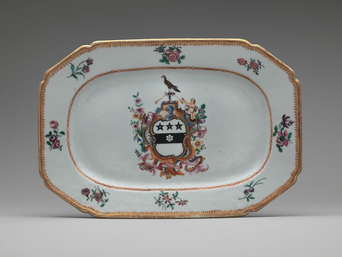 Platter, Porcelain, Chinese, for American market 