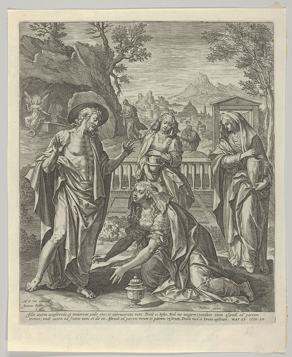 Noli Me Tangere, from "The Passion of Christ", Johann Sadeler I (Netherlandish, Brussels 1550–1600/1601 Venice), Engraving 