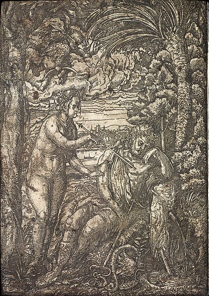 Venus, Mercury, and Cupid, Hans Burgkmair (German, Augsburg 1473–1531 Augsburg), Iron plate 